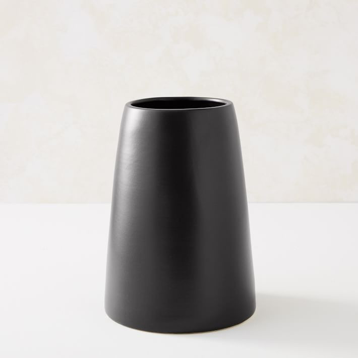 Pure Black Ceramic Vase, Carafe | West Elm (US)