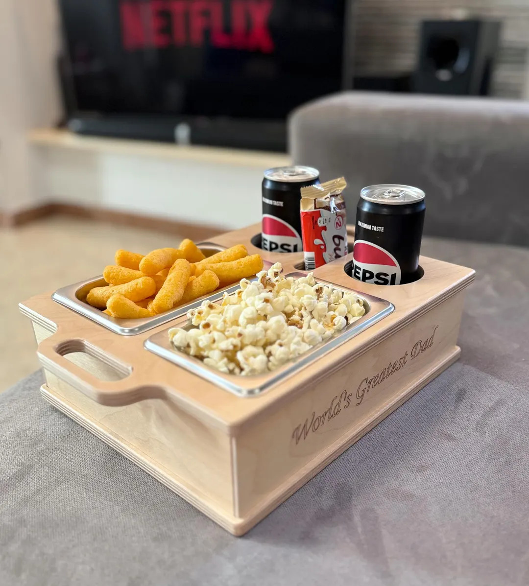 Personalized Couchbar Box Drink and Snack Holder for Sofa - Snack Bar - Couchbutler - World's Gre... | Etsy (US)