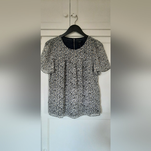 J.Crew Metallic Chiffon Top size 4 | Poshmark