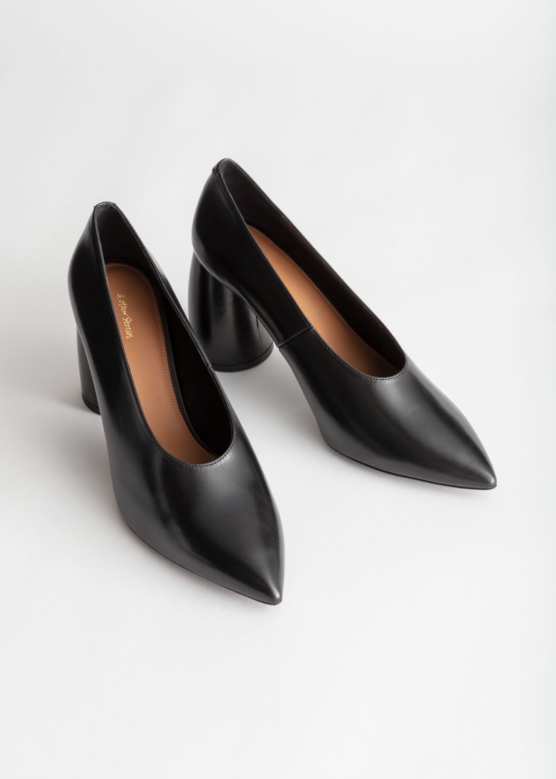 Flared Block Heel Leather Pumps | & Other Stories (EU + UK)