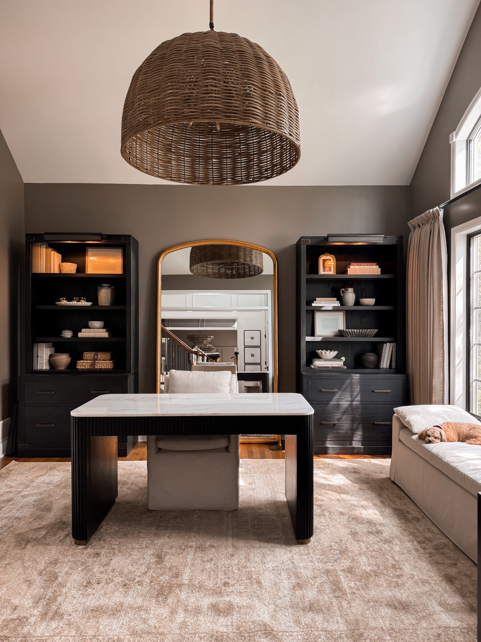 A cozy office view. I have loved working in here this fall. The dogs snuggle up on the bench and I get to work with a cup of coffee or tea.

#LTKHome #LTKSeasonal #LTKStyleTip