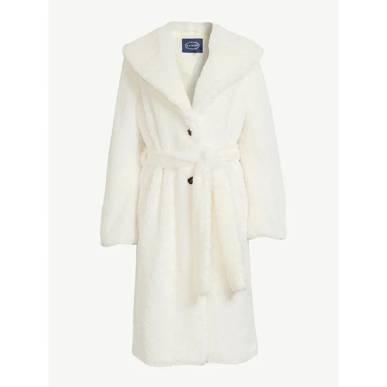 Scoop Women's Faux Fur Jacket with Shawl Collar | Walmart (US)