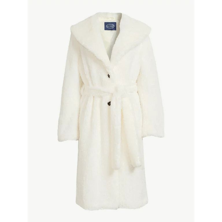Scoop Women's Faux Fur Jacket with Shawl Collar | Walmart (US)