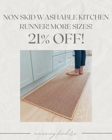 Kitchen Rugs and Mats Non Skid Washable, Absorbent Runner Rugs for Kitchen, Front of Sink, Kitchen Mats for Floor (Beige, 20"x47")