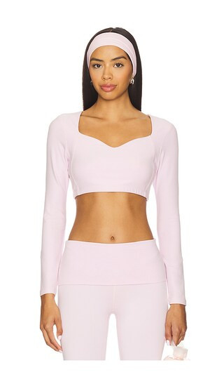 YEAR OF OURS Gabriette Longsleeve Sports Bra in Pink. - size L | Revolve Clothing (Global)