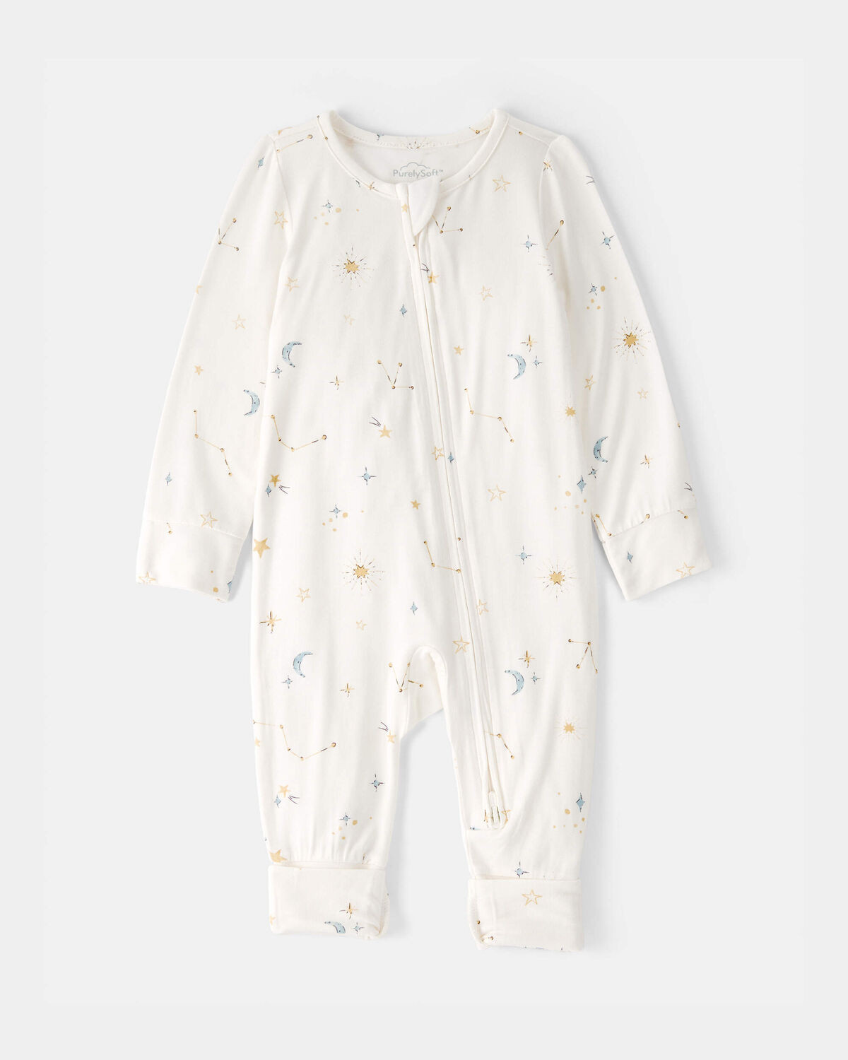 Cream - Baby Constellation 2-Way Zip PurelySoft Sleep & Play Pajama - Cream, Selected | Carter's Inc