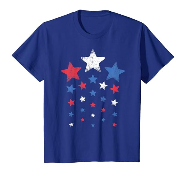4th of July Patriotic American Red White Blue Stars Graphic T-Shirt | Amazon (US)