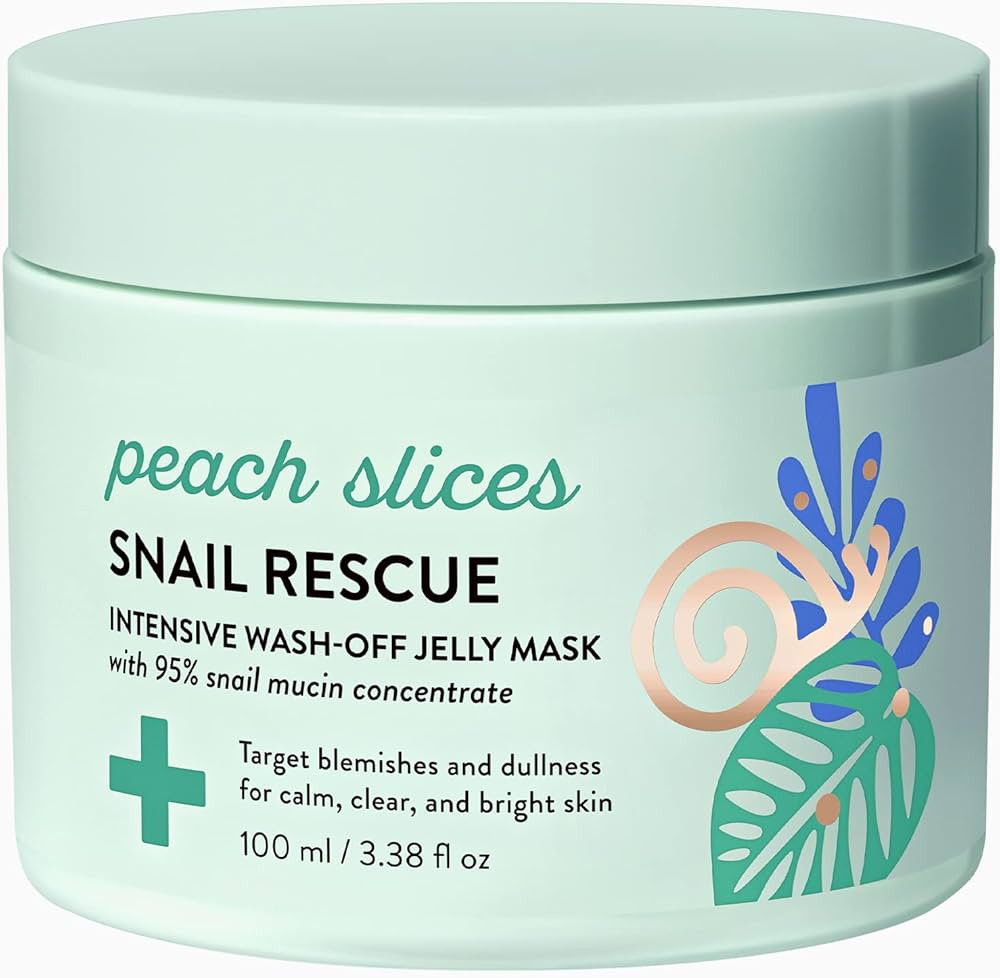 Peach Slices | Snail Rescue Intensive Treatment Wash-Off Face Mask | 95% Snail Mucin | For Dark S... | Amazon (US)