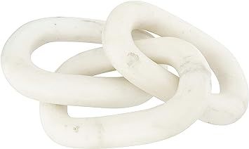 Bloomingville 13" L Decorative Marble Figurine Chain Link, White | Amazon (US)