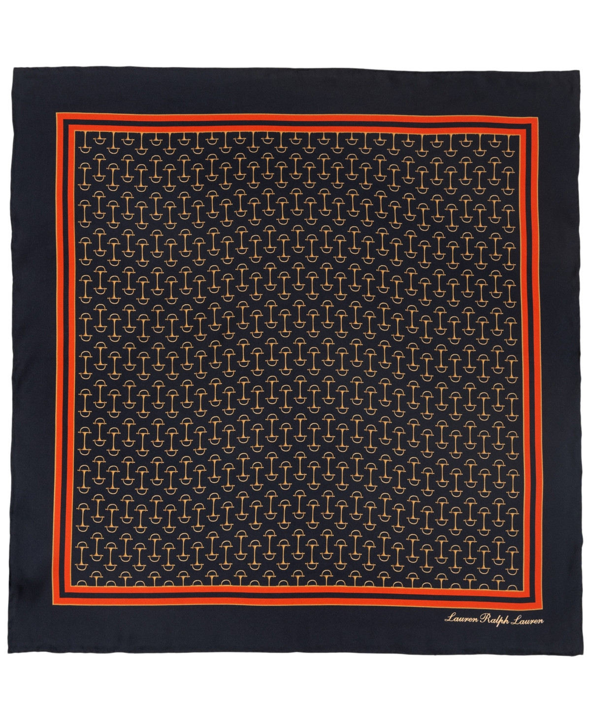 Lauren Ralph Lauren Equestrian Geo Small Square Scraf - Ginger Orange | Macy's
