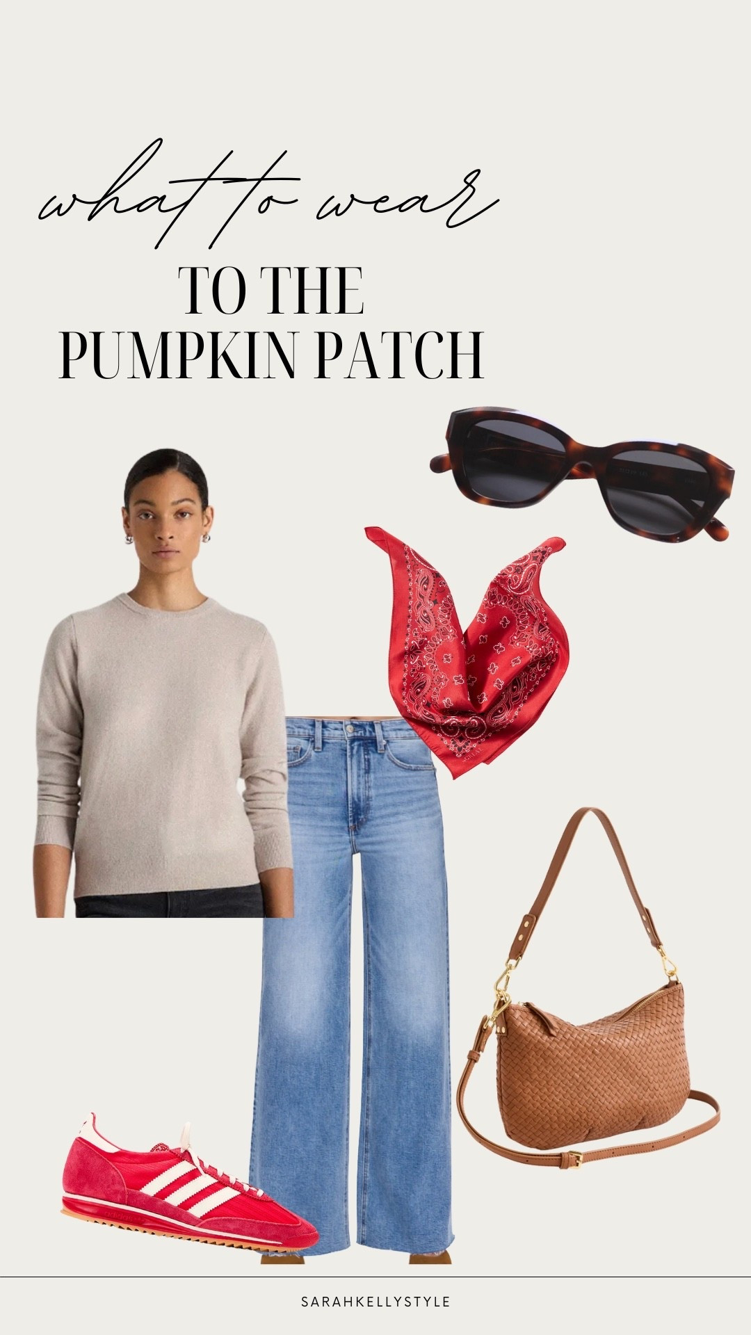Pumpkin patch plans? Keep it casual but pulled together — cozy knit, wide-leg denim, a pop of red, and comfy sneakers that can handle the hay. 🍂🎃

#LTKStyleTip #LTKOver40 #LTKHalloween