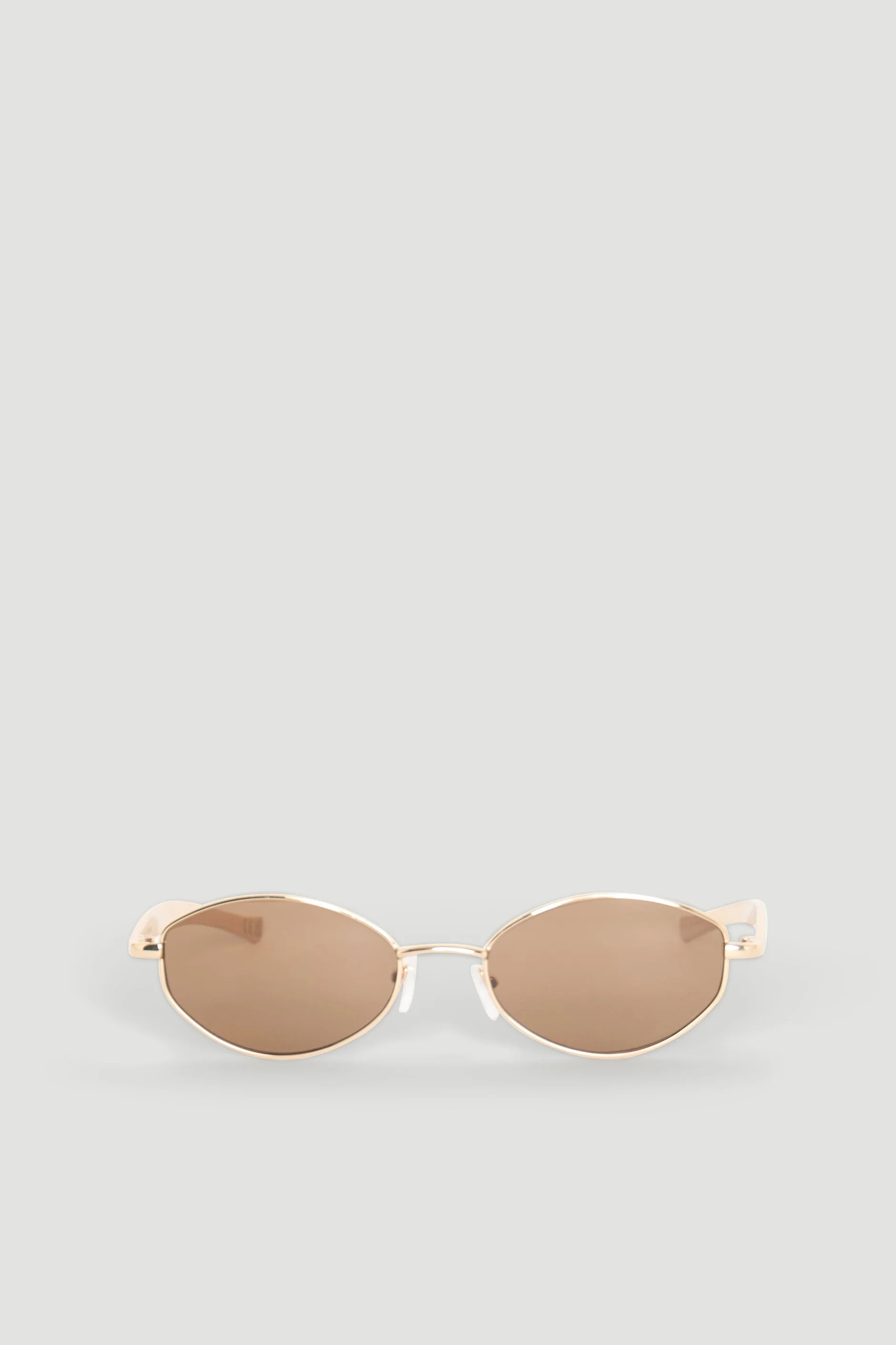 Frankie Round Metal Sunglasses - GOLD BROWN | DECJUBA