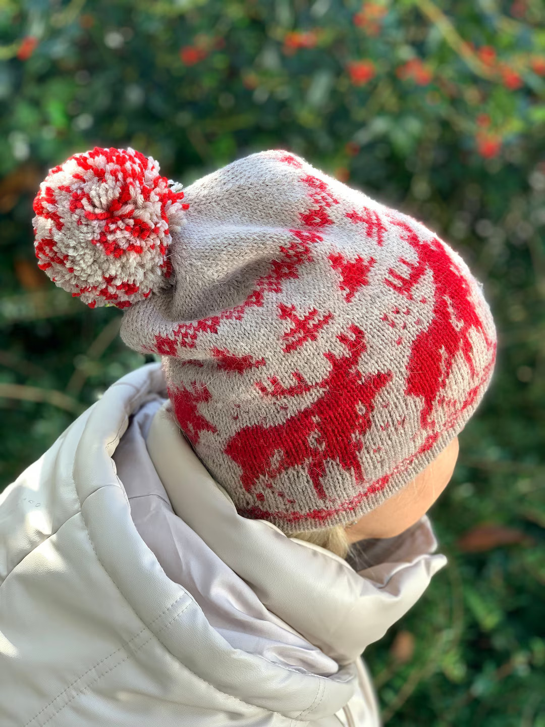 Home Alone Hat Kevin's Hat Hand-knitted Winter Hat Double-layered Beanie Fair Isle Moose Deer Hat... | Etsy (US)