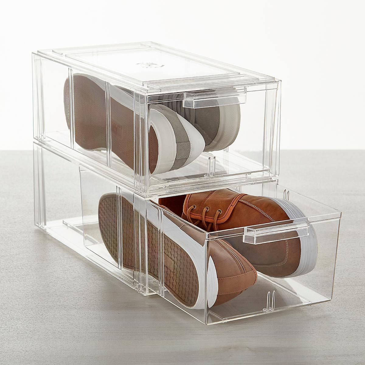 Clear Stackable Large Shoe Drawer | The Container Store