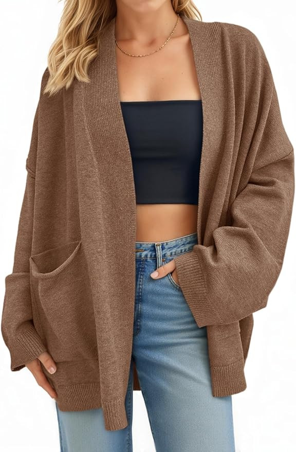 Cicy Bell Womens Oversized Cardigans Long Sleeve Open Front Shawl Sweaters Knit Fall Outerwear wi... | Amazon (US)