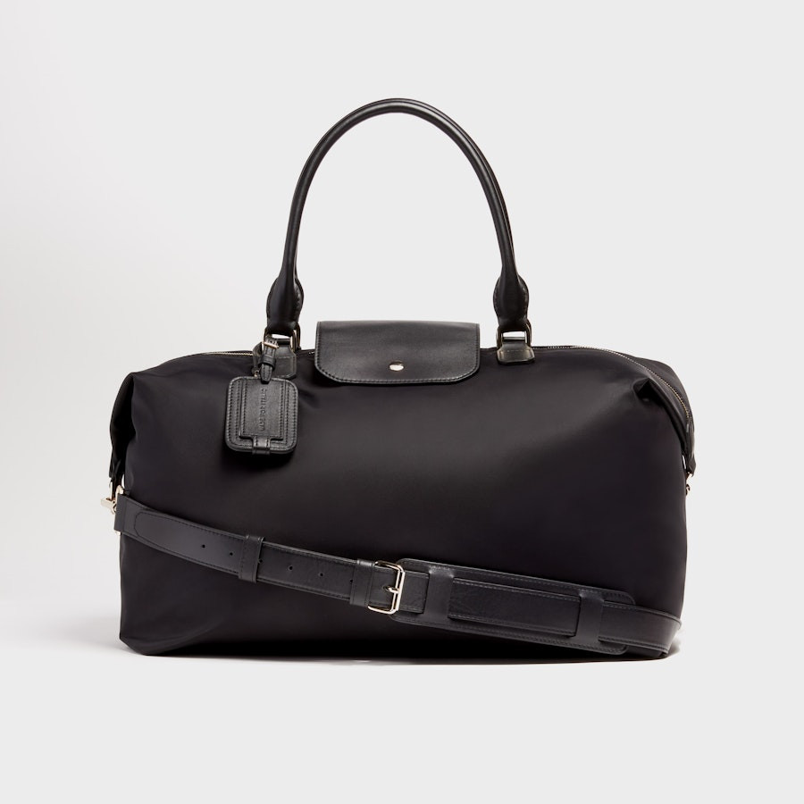 Leather-Trimmed Nylon Travel Tote | Italic