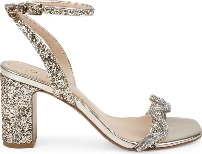 Jewel Badgley Mischka Gem Glitter Ankle Strap Sandal (Women) | Nordstromrack | Nordstrom Rack