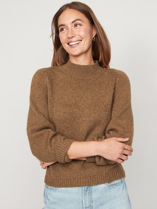 Melange Cozy Mock-Neck Sweater for Women | Old Navy (US)