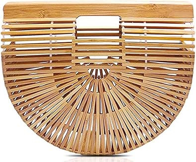 Amazon.com: Hossejoy Bamboo Handbag Handmade Bamboo Bag Summer Bench Tote Bag For Women, Natural ... | Amazon (US)