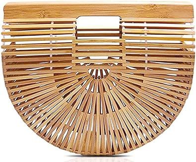 Amazon.com: Hossejoy Bamboo Handbag Handmade Bamboo Bag Summer Bench Tote Bag For Women, Natural ... | Amazon (US)