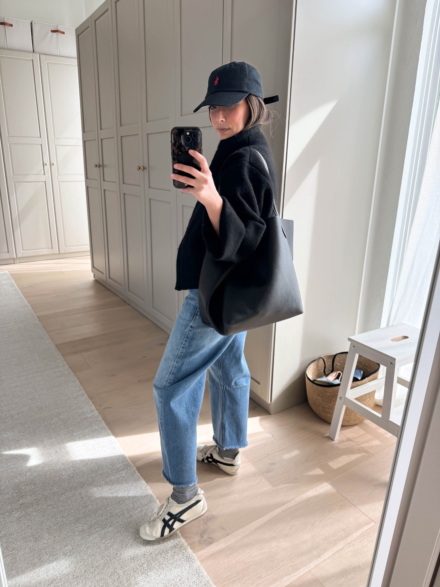 Spring Jackets: Zara Knit Wrap Bomber. I'm obsessed with this! Feels like a blanket. Love the interesting shape and the high collar. 

Zara jacket Small
Madewell tee xs
Citizens of Humanity Miro jeans 24 - size down, cut theme
Madewell socks - old
Onitsuka Tiger sneakers 4 mens - run a half size big
Mansur Gavriel tote
Polo Ralph Lauren hat
Quince earrings
Dorsey James necklace 15"

Spring outfits, spring style, petite style, spring jackets 

#LTKootd #LTKmomlife #LTKPetite