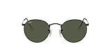 Ray-Ban unisex adult Rb3447 Round Metal Sunglasses, Black/Green, 53 mm US | Amazon (US)