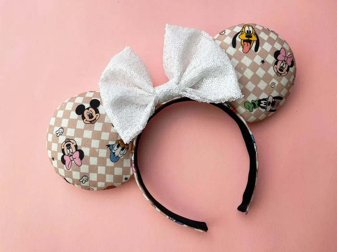 Mickey and Friends Checkered Ears, Mickey Ears, Minnie Ears, Disney Ears - Etsy | Etsy (US)