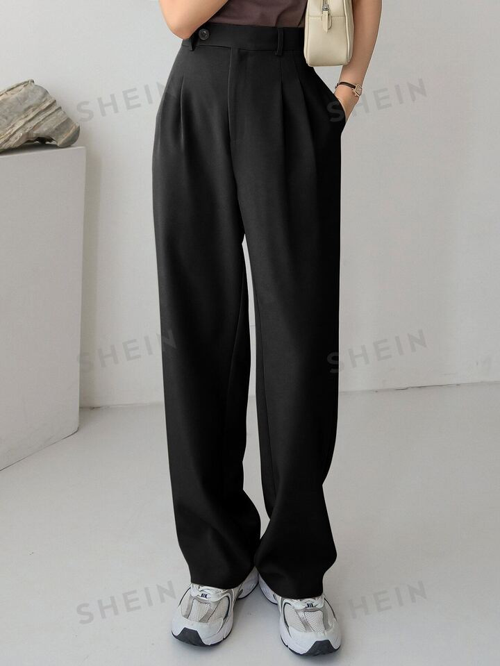 Dazy-Less High Waist Plicated Detail Tailored Pants | SHEIN