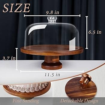 Jkwokback Cake Stand with Dome and Acrylic Lid, Cake Plate and Plastic Cake Cover with Detachable... | Amazon (US)
