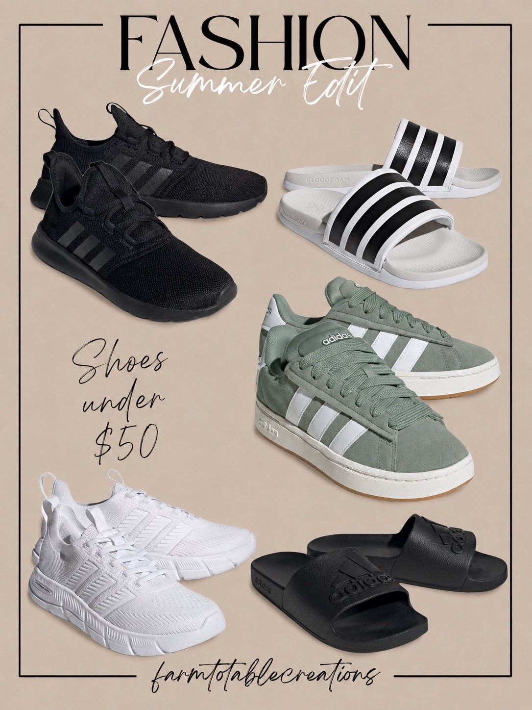 Shoes Under $50 👟✨

Cute, comfy, and budget-friendly? Say less 👏 These summer shoe finds under $50 are perfect for everything from errands and travel days to casual everyday outfits. I’m loving the mix of sporty sneakers and easy slide sandals that go with literally everything 🤍

Linking all my favorite affordable shoe finds on LTK — because good style doesn’t have to break the bank 💸

Follow @farmtotablecreations on Instagram for more trending fashion finds and elevated everyday style ✨

#LTKStyle #ShoesUnder50 #AffordableFashion #SneakerStyle #CasualStyle #SummerFashion #AdidasStyle #EverydayStyle #AmazonFinds #BudgetFriendlyFashion #FashionFinds #ComfortStyle #LTKFashion #TrendingFinds #StyleInspo

#LTKmomlife #LTKOver40 #LTKSaleAlert