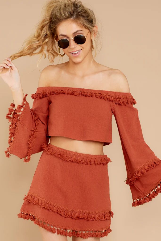 While I'm Around Rust Two Piece Set | Red Dress 
