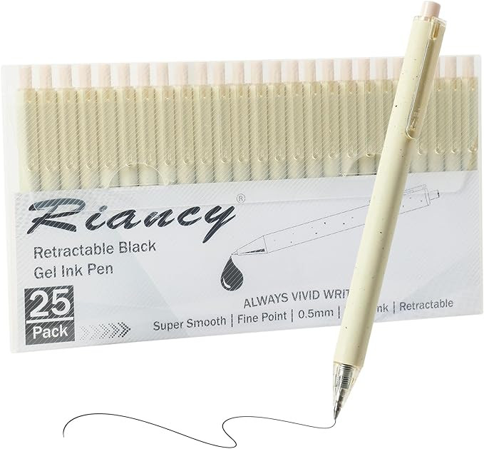 RIANCY Aesthetic pens Black Ink Pens Cream Pen Fine Point Smooth Writing Pens, High-End Series Pe... | Amazon (US)