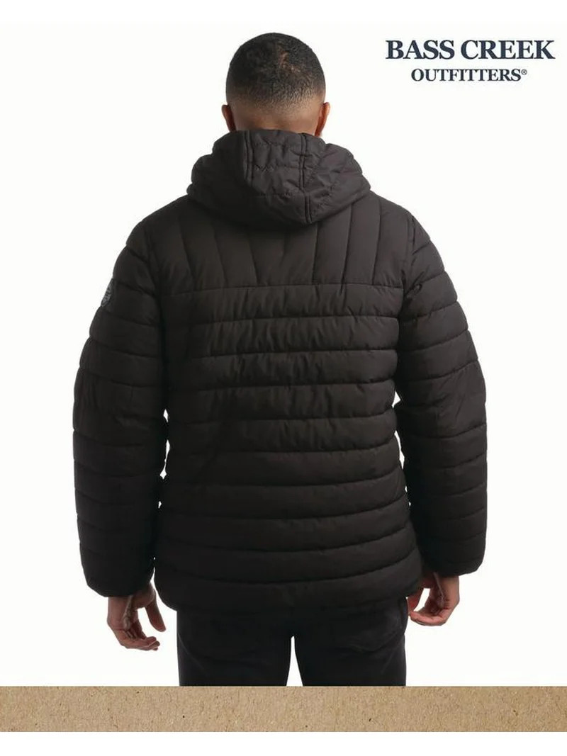 Bass Creek Outfitters Mens Puffer Jacket - Midweight Quilted Hooded Winter Coat Mens Outdoor Jack... | Walmart (US)