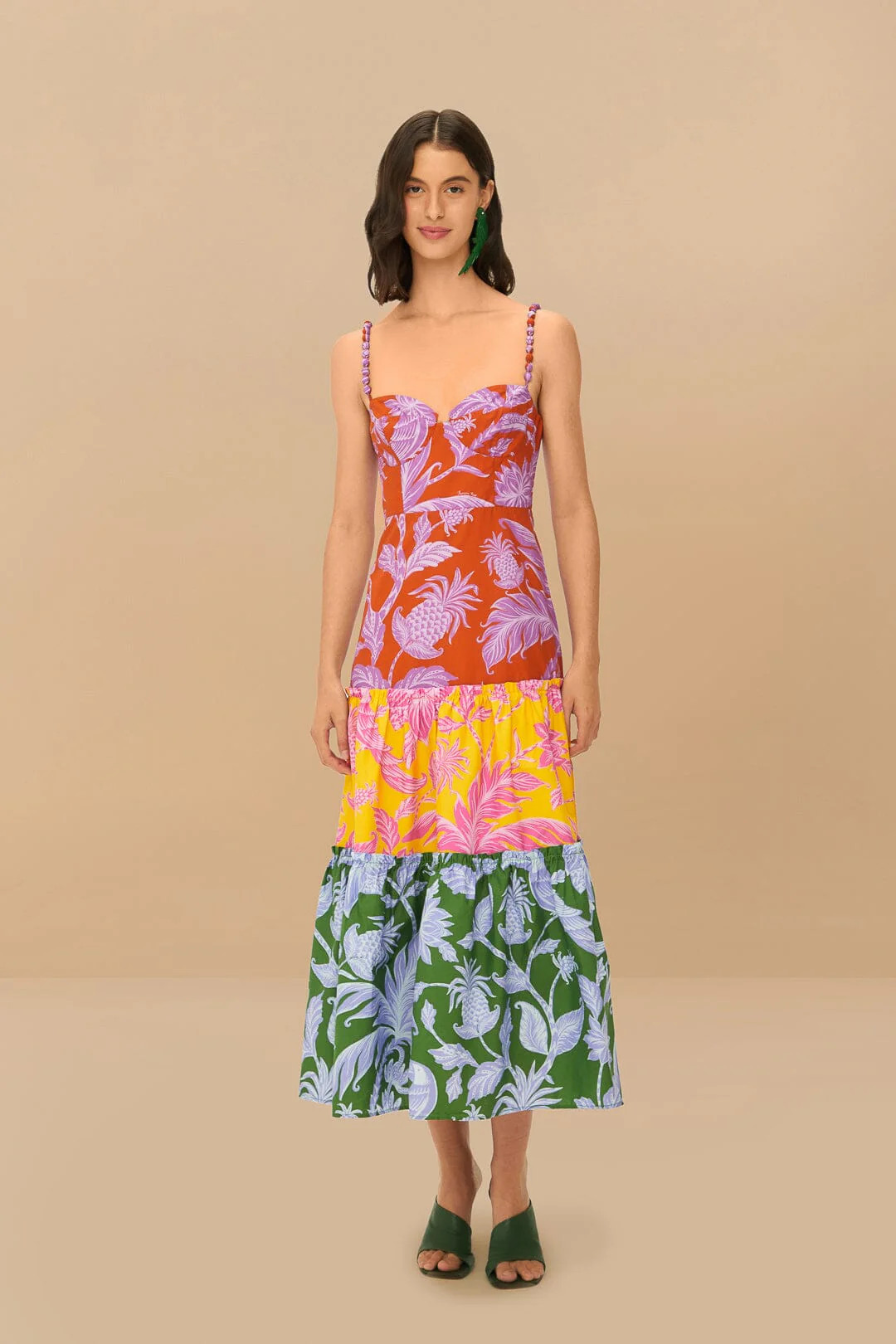 Mixed Tropical Swing Sleeveless Midi Dress | FarmRio (US)
