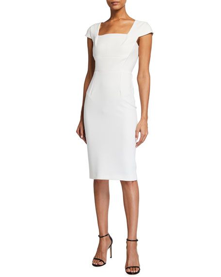 Roland Mouret Jeddler Square-Neck Sheath Crepe Dress | Neiman Marcus