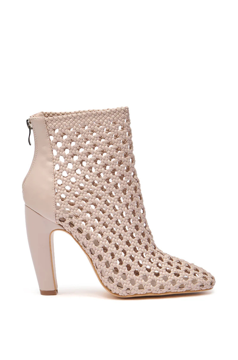 AZALEA WANG AMIGO NUDE WOVEN BOOTIE | AKIRA