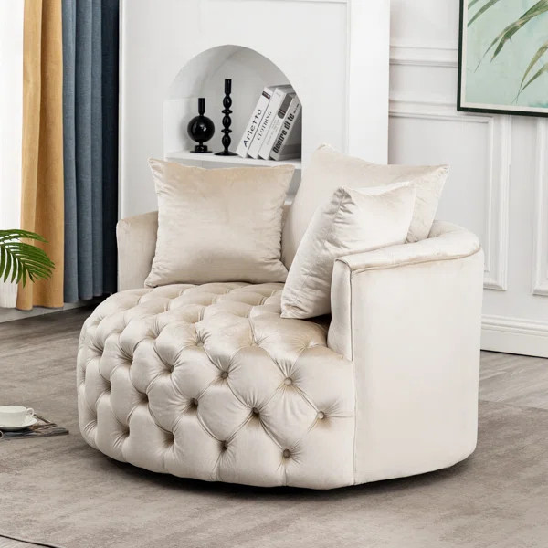 Aticus Upholstered Swivel Barrel Chair | Wayfair North America