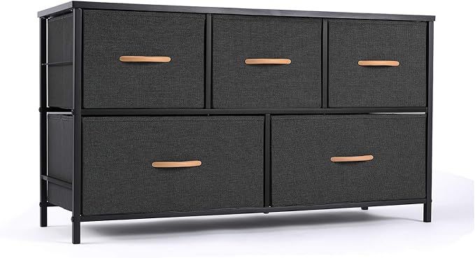 ROMOON Dresser Organizer with 5 Drawers, Fabric Storage Drawer Unit, Dresser Tower for Bedroom, H... | Amazon (US)
