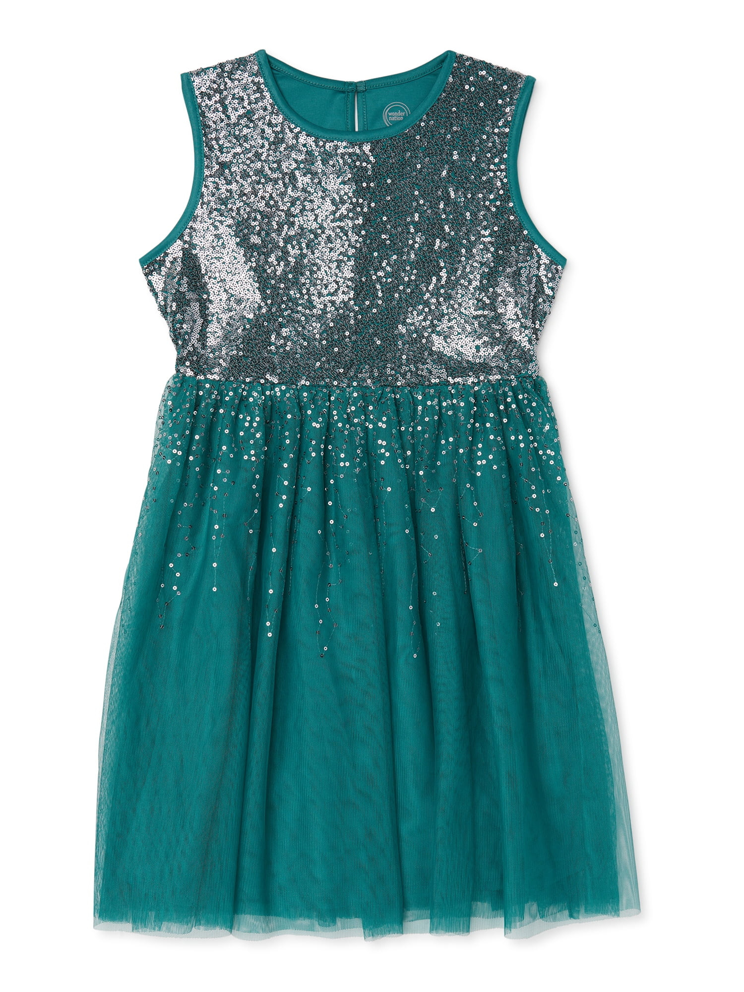 Wonder Nation Girls Sleeveless Sequin Bodice Dress, Sizes 4-18 & Plus - Walmart.com | Walmart (US)