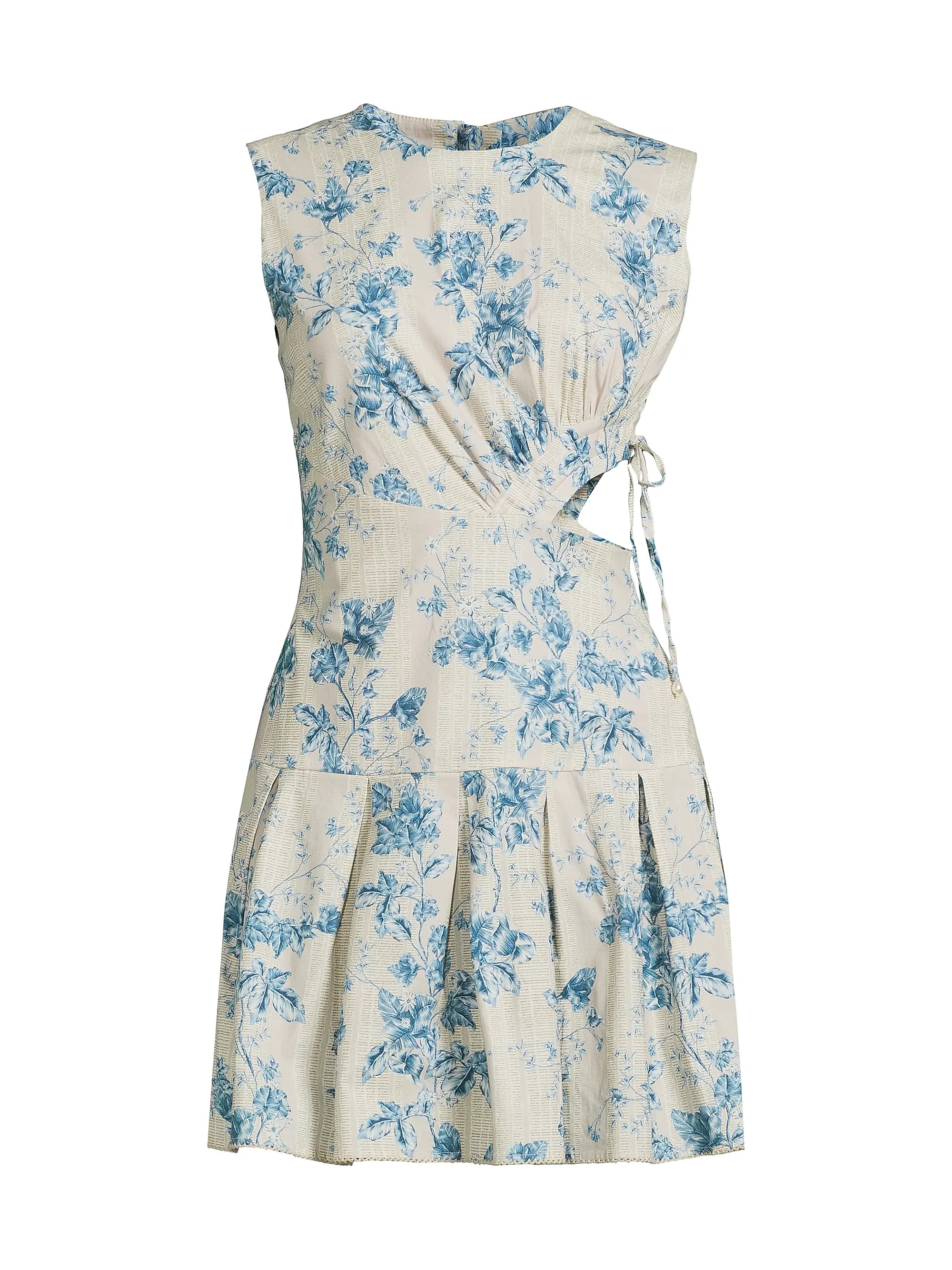 Agua by Agua Bendita Otoño Cut-Out Pleated Minidress | Saks Fifth Avenue | Saks Fifth Avenue