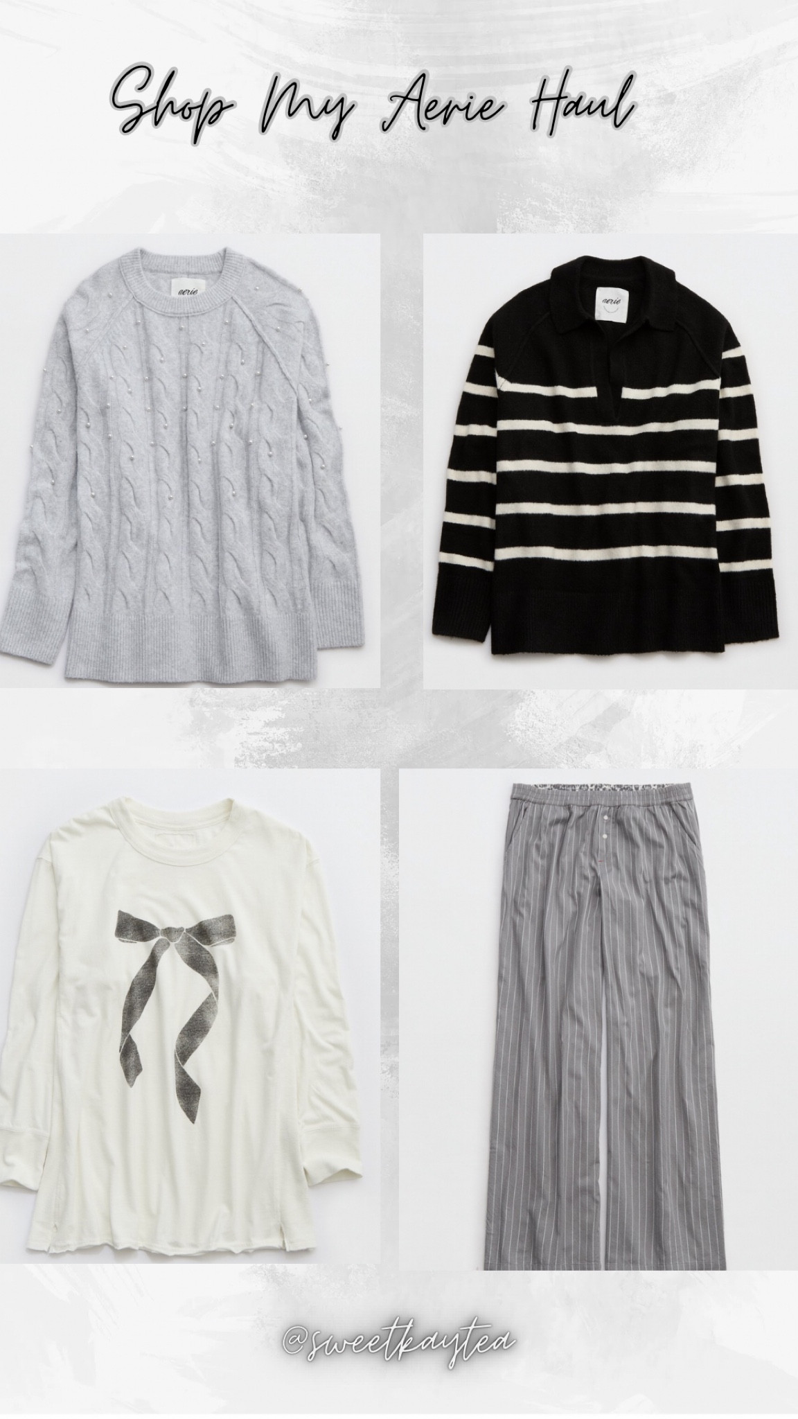 Shop my most recent Aerie Haul! 
Got an XL in the sweaters, a Large in the Long Sleeve Bow Shirt, & XXL in the pants! 

#LTKSaleAlert #LTKPlusSize #LTKFindsUnder50