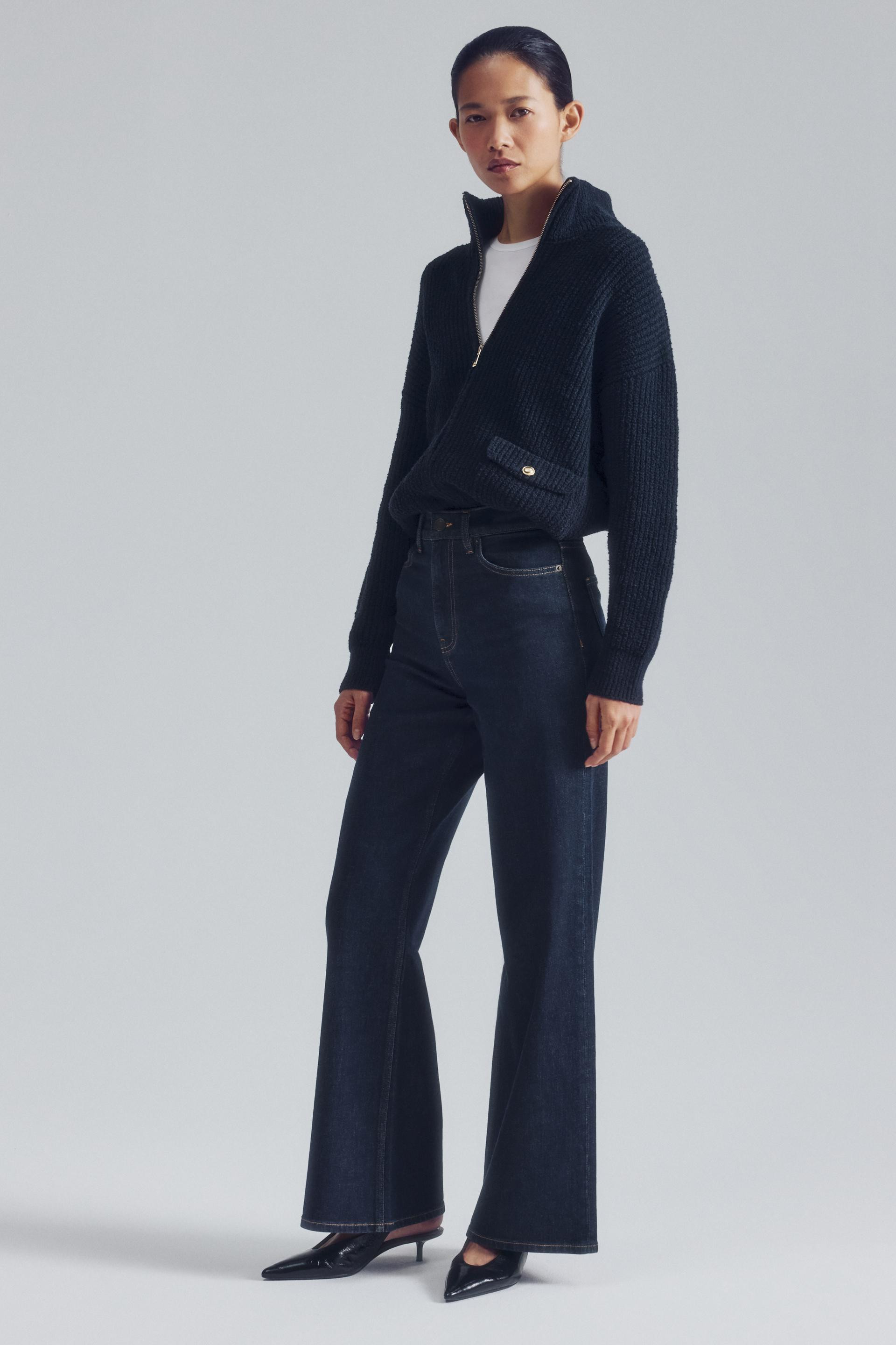 Zara - Zw Collection Comfort High-Rise Wide Leg Jeans - Mid-Blue - 32 (Us 14) - Woman | Zara US