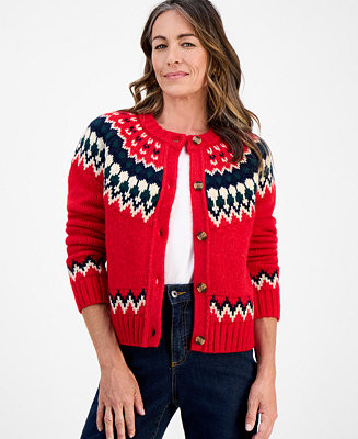 Petite Fair Isle Cardigan, Macy's Exclusive | Macy's