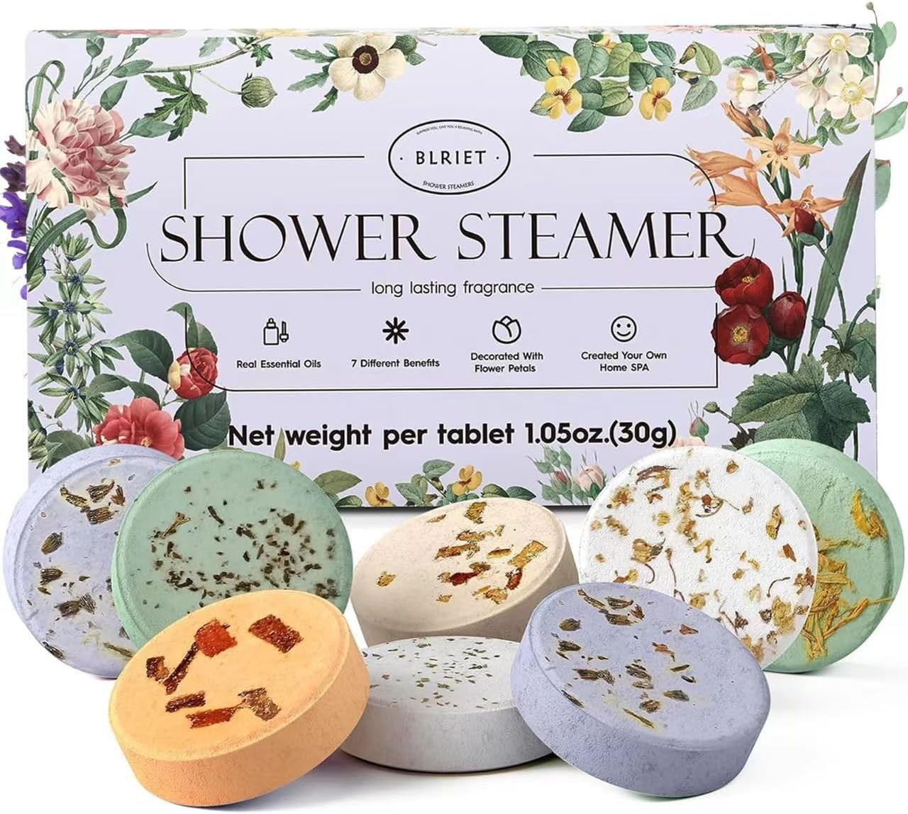 Shower Steamers Aromatherapy BLRIET 8 Pack Gifts for Women, Birthday Christmas White Elephant Gif... | Amazon (US)