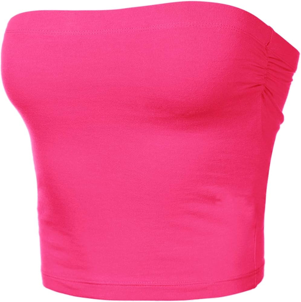 Women's Shapewear Tube Tops Strapless Ruched Built-in Shelf Bra Casual | Amazon (US)