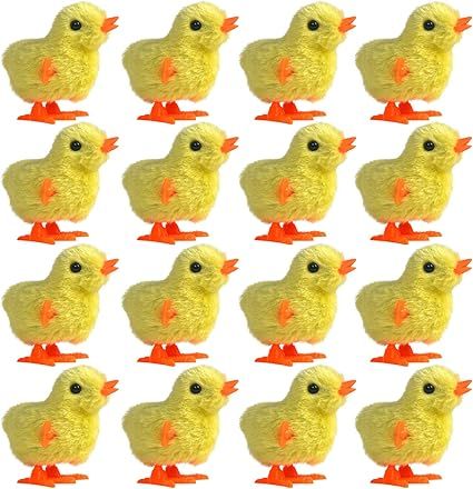 YOFOBU 16 Packs Wind Up Chicken Novelty Jumping Chicken Gag Plush Chicks for Party Favors Supplie... | Amazon (US)