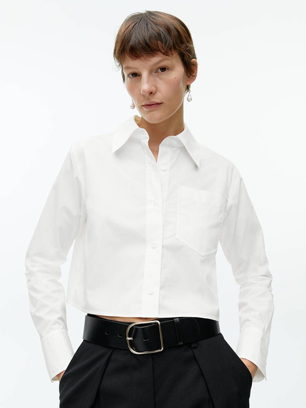Cropped Cotton Shirt | ARKET (US&UK)