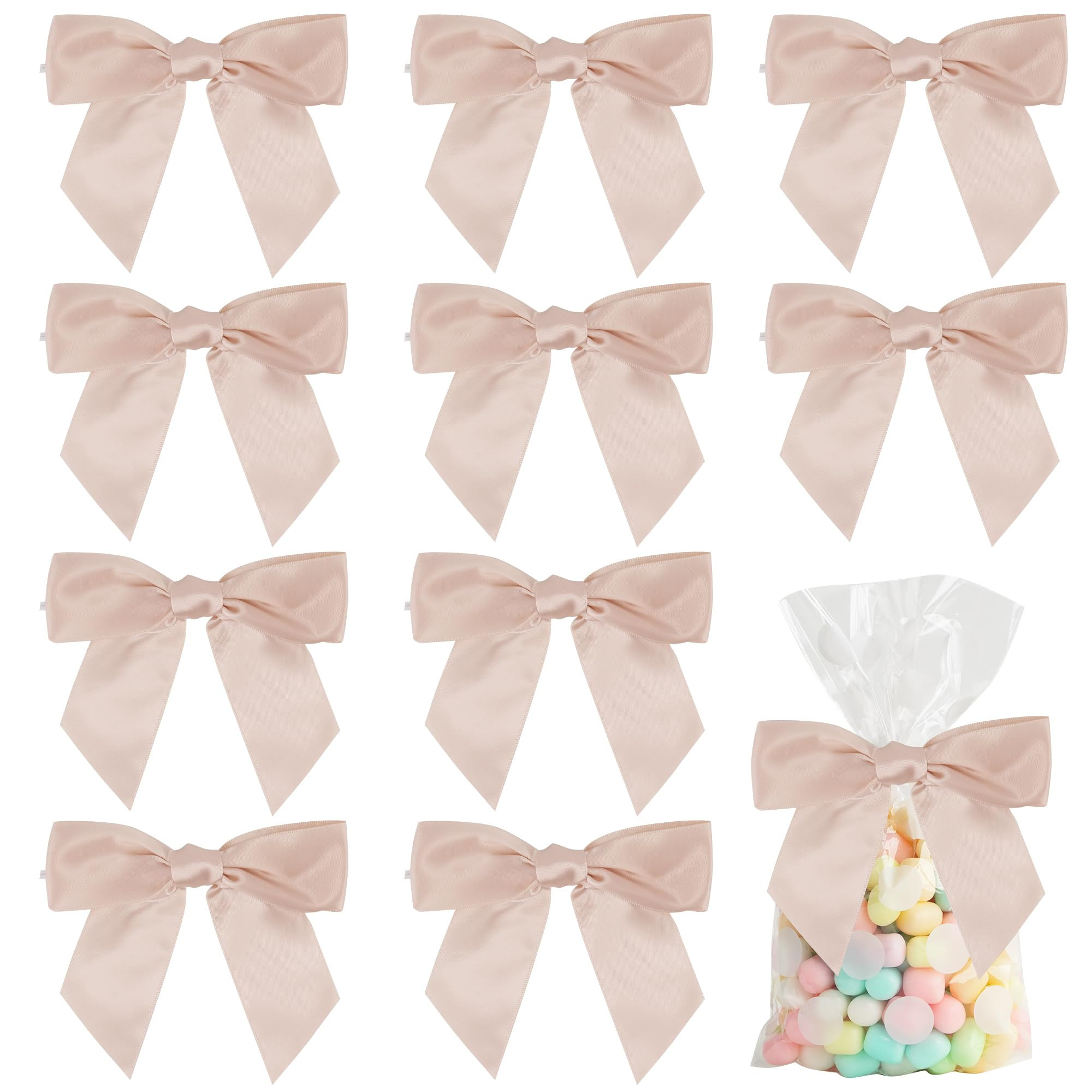 AIMUDI Rose Gold Satin Ribbon Bows 4.5" Pre-Tied Bows with Twist Tie for Gift Wrapping Boxes Trea... | Amazon (US)