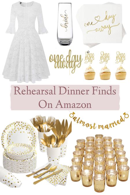 Rehearsal dinner finds on Amazon.

#whitedress #candles #goldpartydecor #brideglass #rehearsaldinnerdecor

#LTKwedding #LTKSeasonal #LTKhome