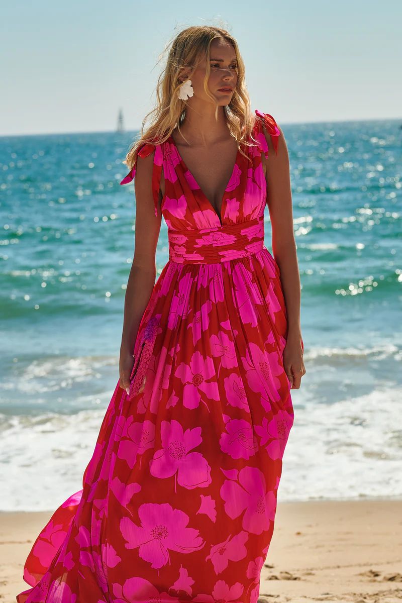 Caribbean Crush Descanso Pleated Maxi Dress | Sugarlips